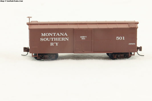 MTL - 15110  -  30' Box Car, Single Door - Montana Southern - Rd# 501 - Nn3 Scale - Preowned