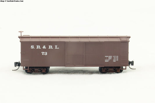 MTL - 15115 - 30' Box Car w/Single Door - Sandy River & Rangeley Lake - SR&RL # 73- Nn3 Scale - Preowned