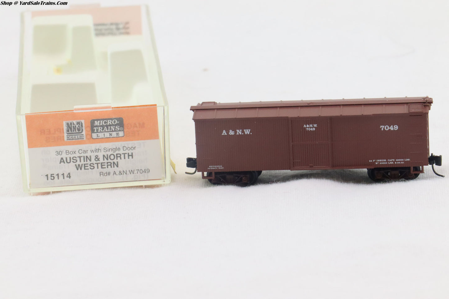 MTL - 15114 - 30' Box Car w/Single Door - Austin & North Western - A&NW # 7049 - Nn3 Scale - Preowned