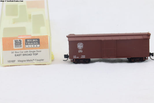 MTL - 15107 - 30' Box Car - East Broad Top - RD#170- Nn3 Scale - Preowned