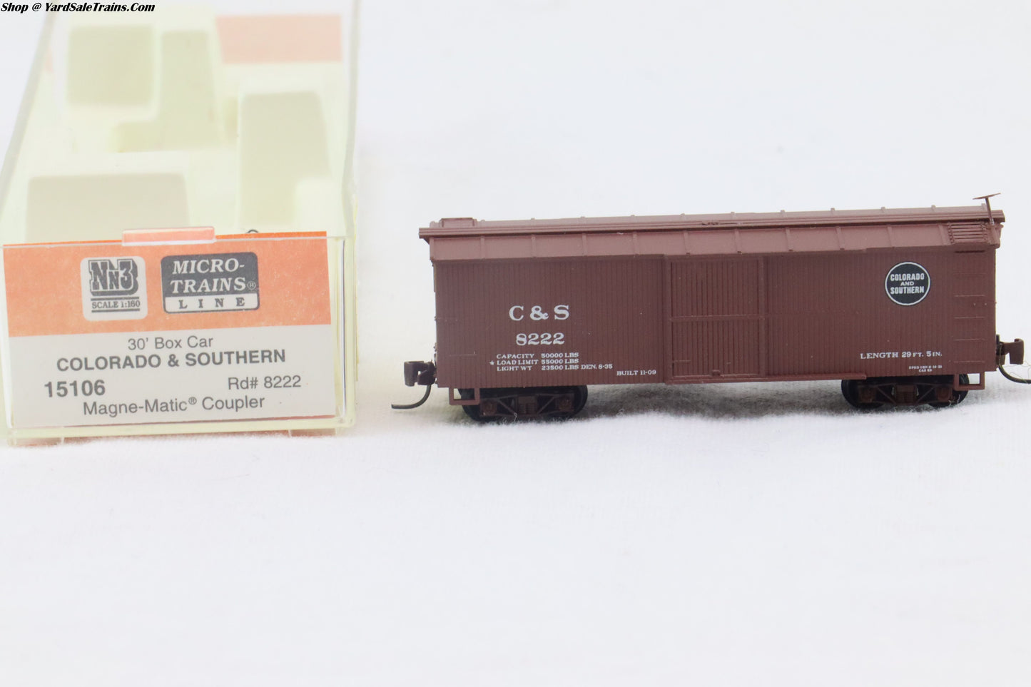 MTL - 15106 - 30' Box Car - Colorado & Southern - C&S # 8222 - Nn3 Scale - Preowned