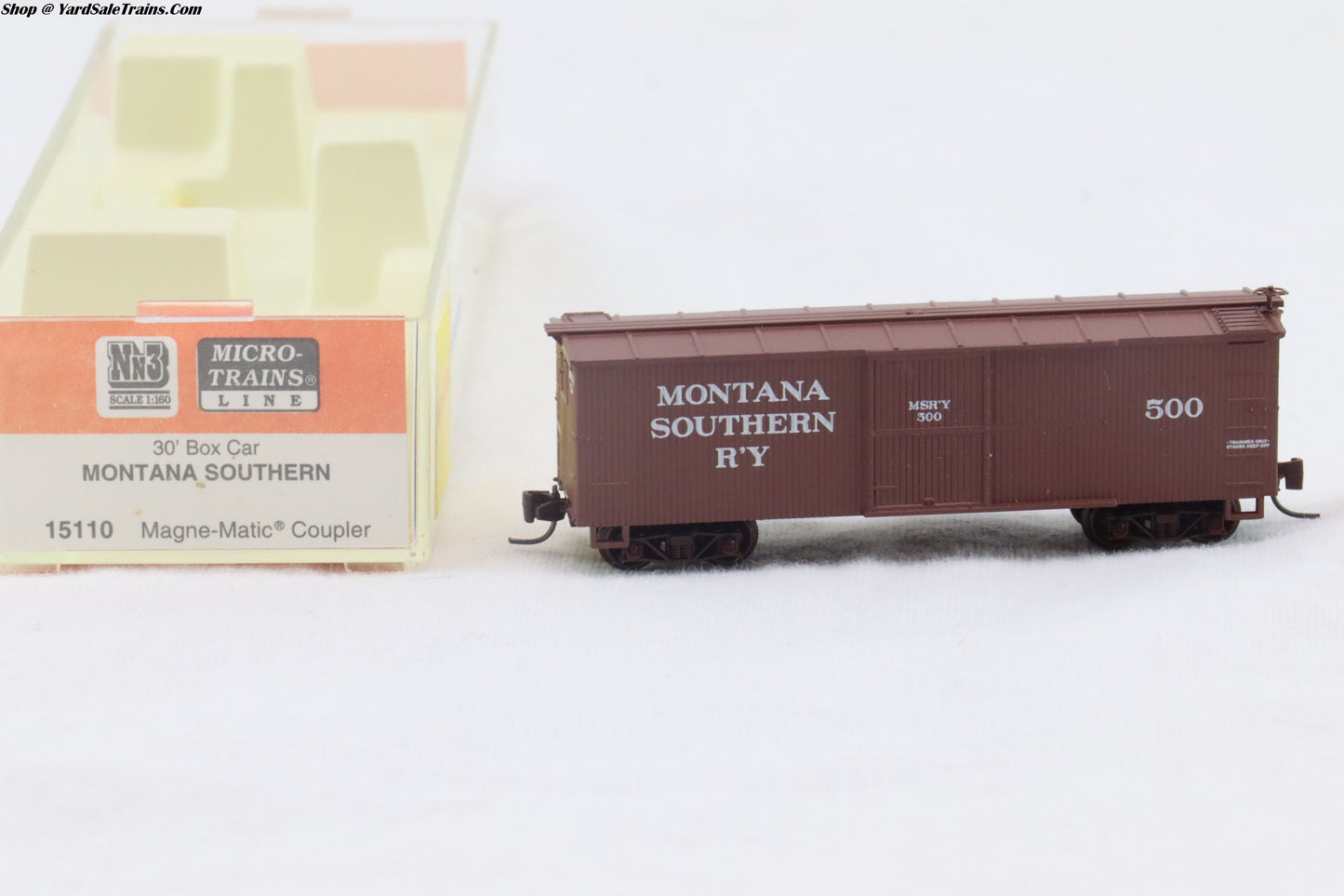 MTL - 15110  -  30' Box Car, Single Door - Montana Southern - Rd# 500 - Nn3 Scale - Preowned