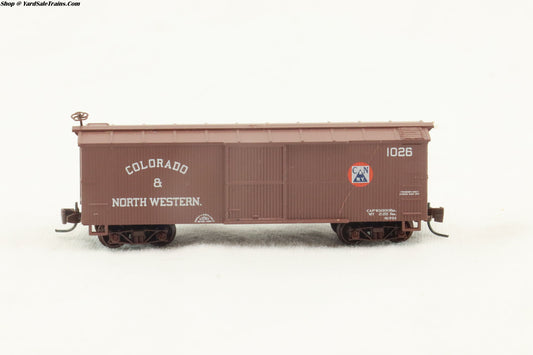 MTL - 15108 - 30' Box Car, Single Door - Colorado & North Western - RD# 1026 - Nn3 Scale - Preowned