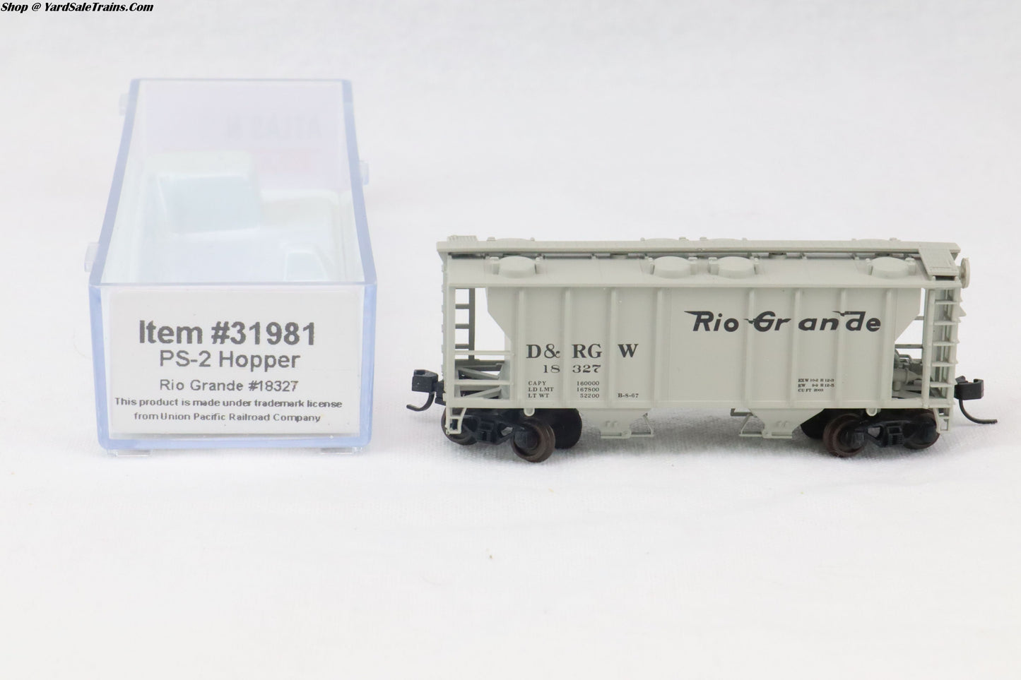 ATL-31981 - PS-2 Hopper - Rio Grande - D&RGW #18327 - N-Scale - Preowned