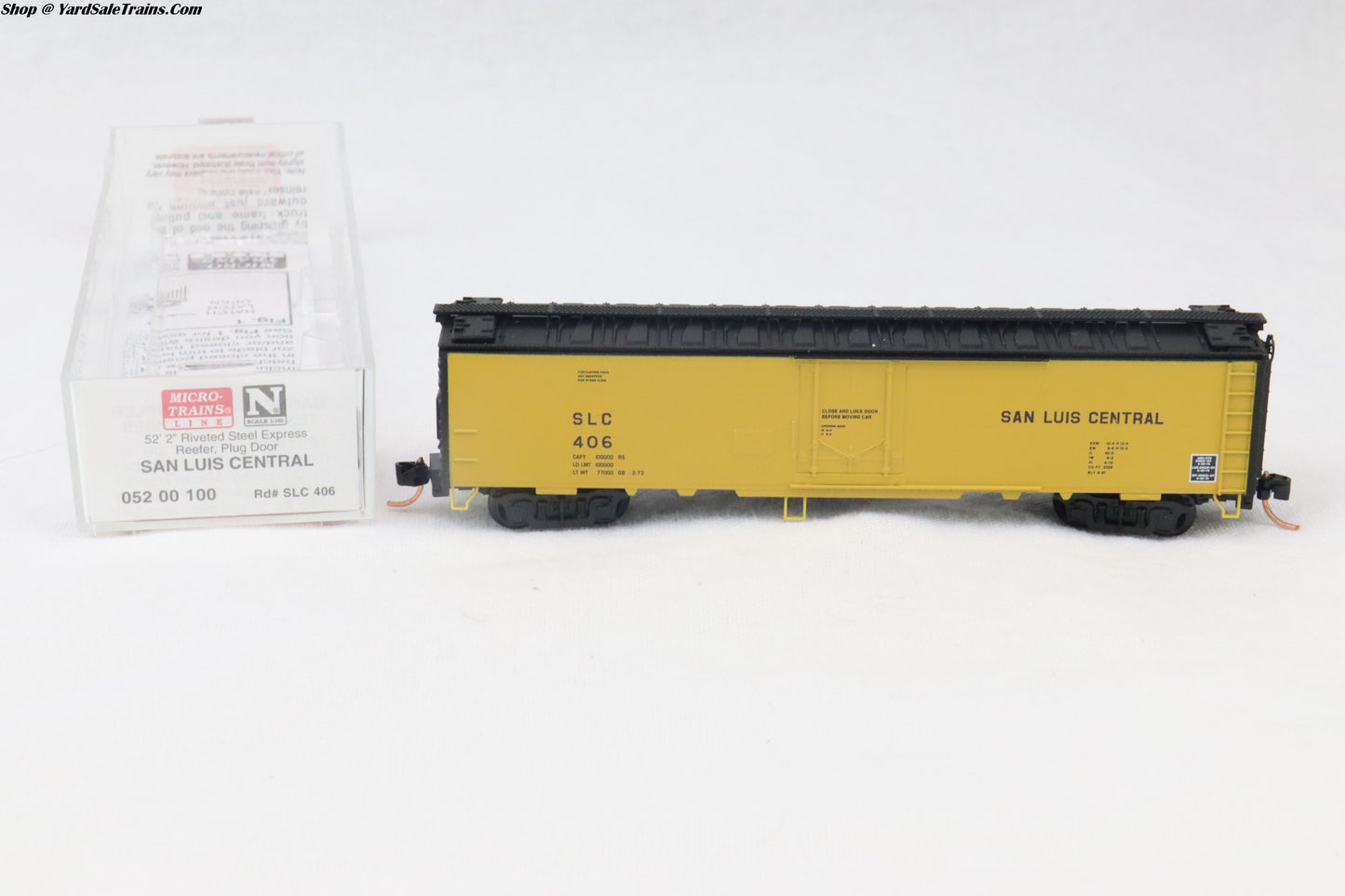 MTL-052 00 100 - 52' 2" Riveted Steel Express Reefer, Plug Door - San Luis Central - SLC #406 - N-Scale - Preowned