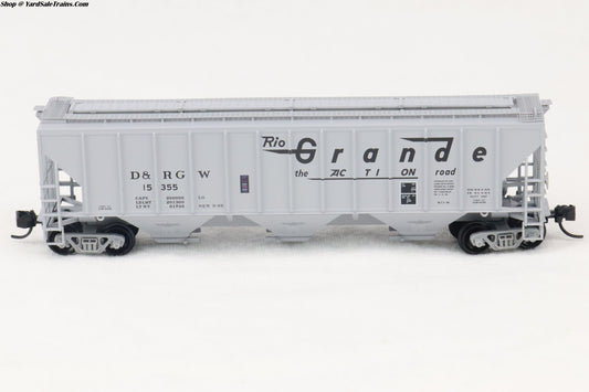 MTL-096 00 071 - 3-Bay High Side Covered Hopper - Denver & Rio Grande Western - D&RGW #15355 - N-Scale - Preowned