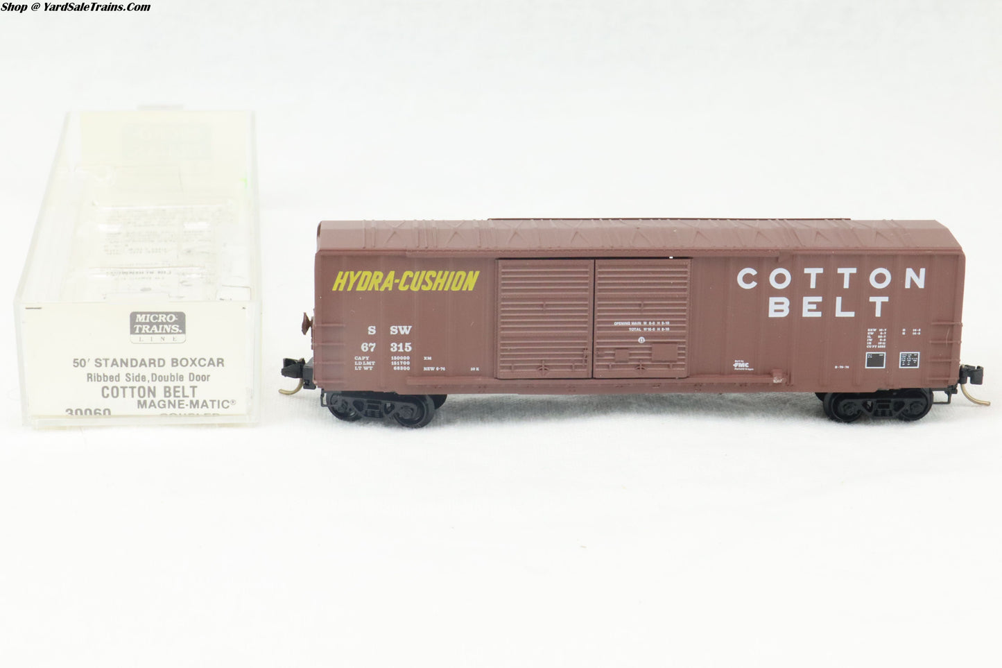 MTL-30060 - 50' Standard Boxcar, Ribbed Side, Double Door - Cotton Belt - SSW #67315 - N-Scale - Preowned