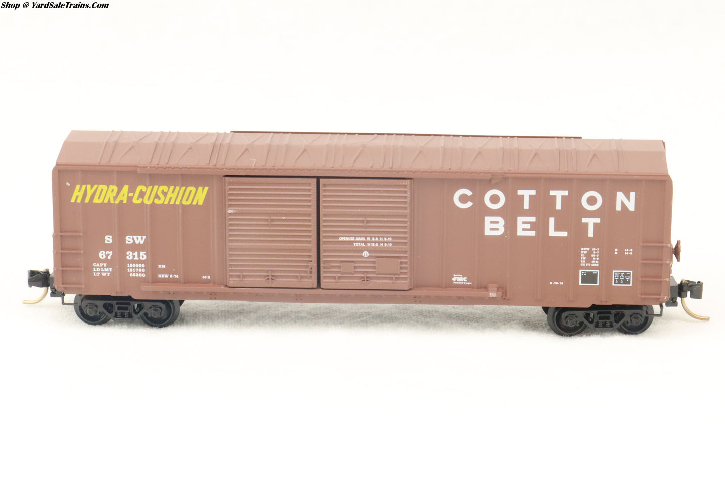 MTL-30060 - 50' Standard Boxcar, Ribbed Side, Double Door - Cotton Belt - SSW #67315 - N-Scale - Preowned