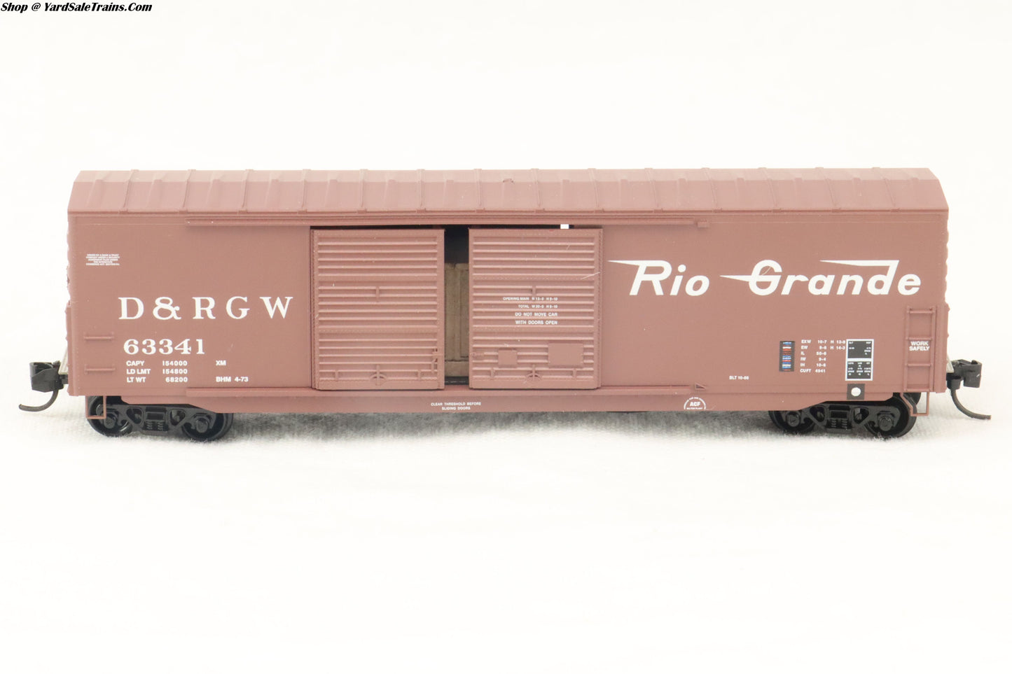 MTL-182 00 162 - 50' Standard Box Car, 8' Double Door Sliding, w/o Roofwalk, Short Ladders - Denver & Rio Grande Western - D&RGW #63341 - N-Scale - Preowned