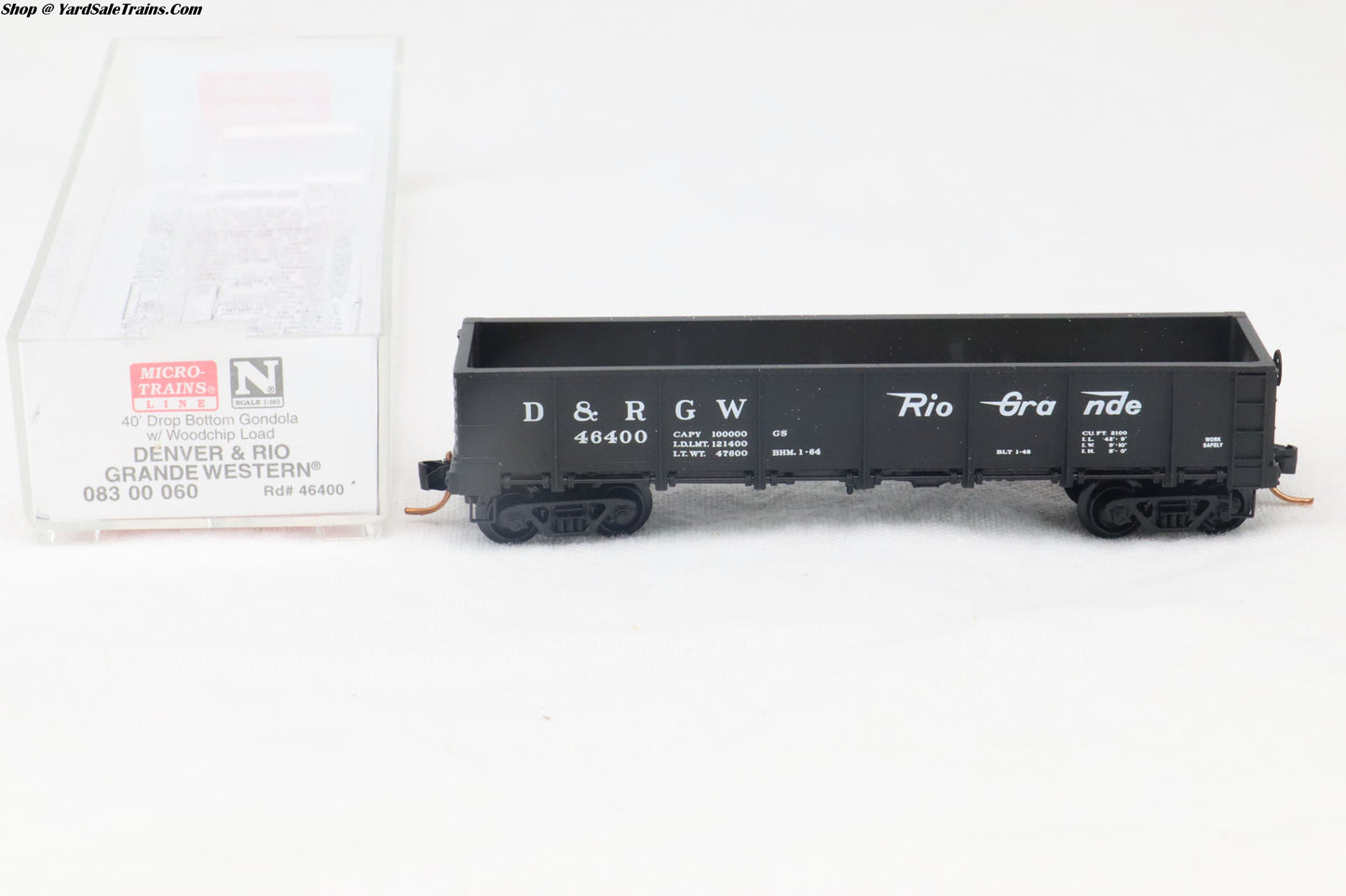 MTL-083 00 060 - 40' Drop Bottom Gondola - Denver & Rio Grande Western - D&RGW #46400 - N-Scale - Preowned