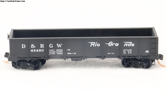 MTL-083 54 060 - 40' Drop Bottom Gondola - Denver & Rio Grande Western - D&RGW #46490 - N-Scale - Preowned