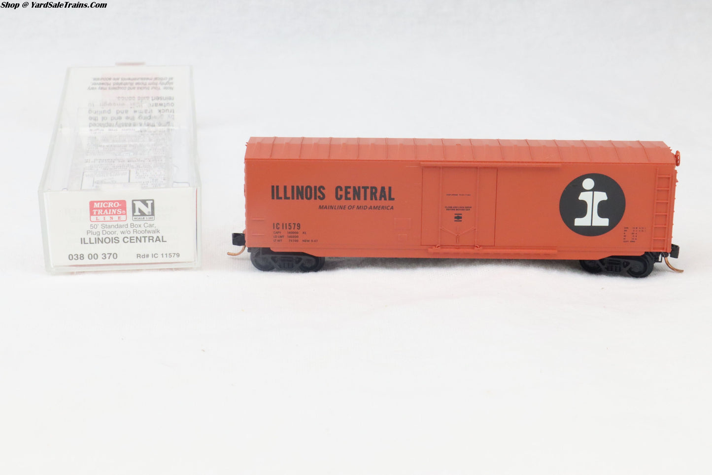 MTL-038 00 370 - 50' Standard Box Car, Plug Door, w/o Roofwalk - Illinois Central - IC#11579 - N-Scale - Preowned