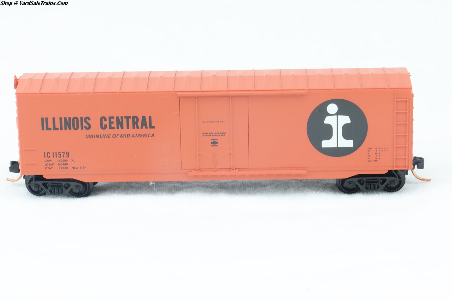 MTL-038 00 370 - 50' Standard Box Car, Plug Door, w/o Roofwalk - Illinois Central - IC#11579 - N-Scale - Preowned