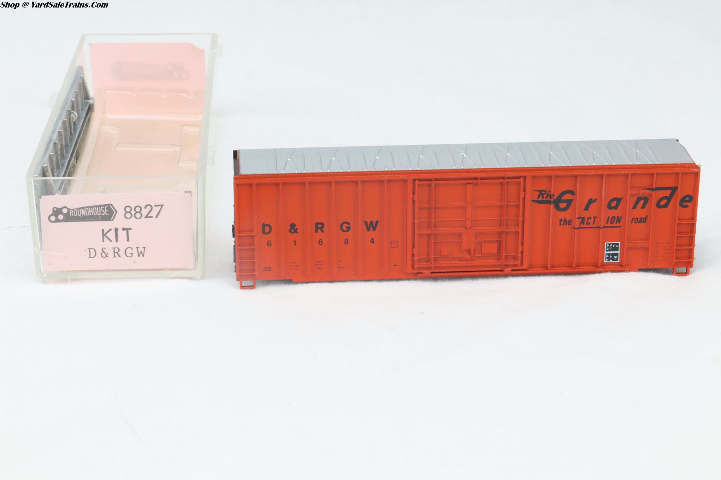 RND-8827 - Ribbed Side Boxcar Kit - Rio Grande - D&RGW #61784 - N-Scale - Preowned