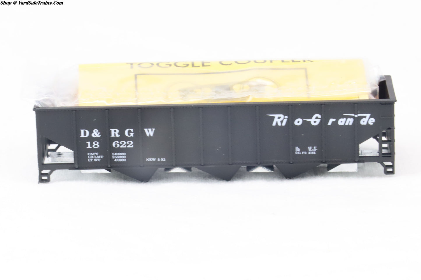 RND-8605 - 3-Bay Rib Sided Hopper Car Kit - Rio Grande - D&RGW #18622 - N-Scale - Preowned