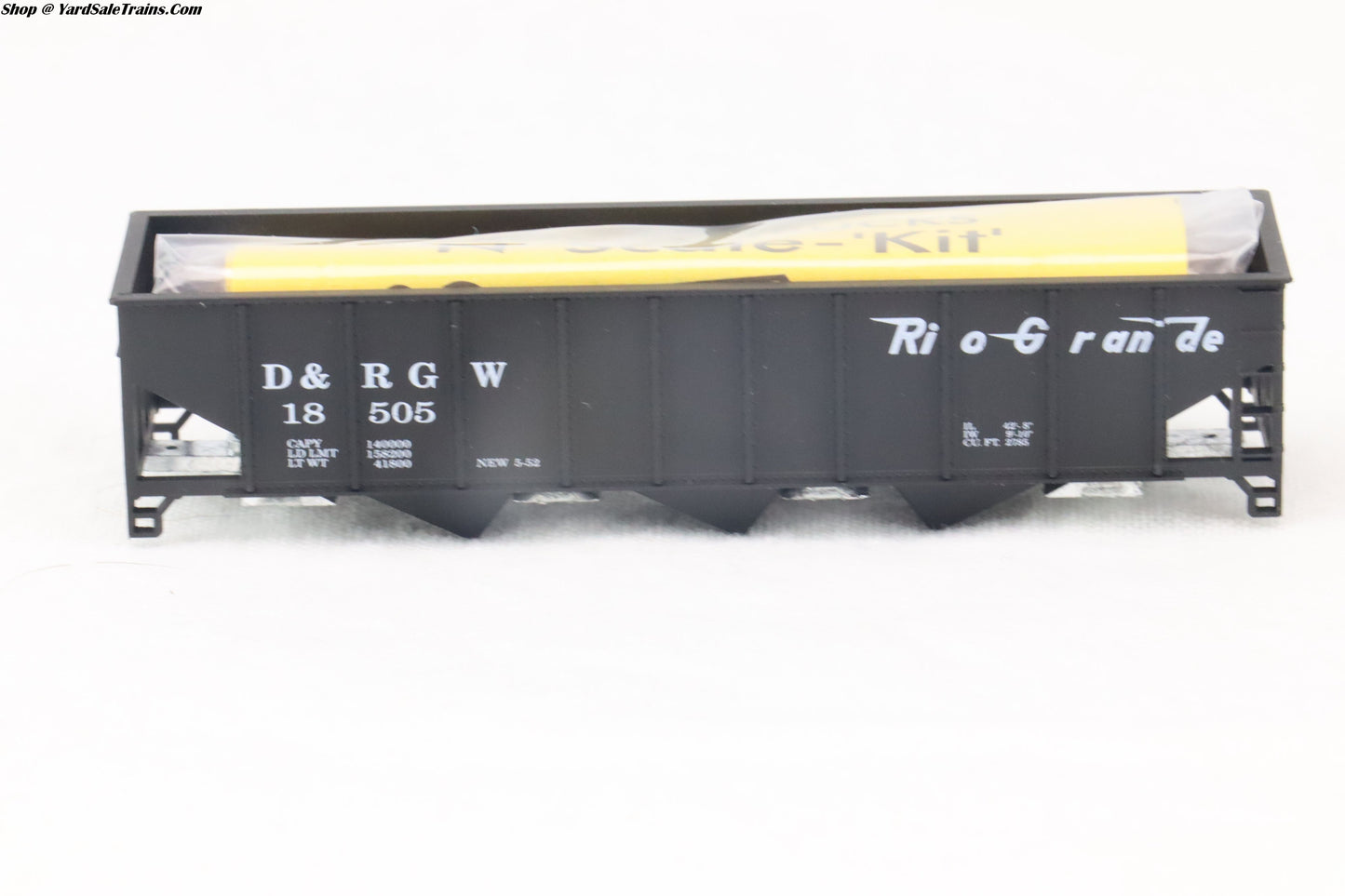 RND-8605 - 3-Bay Rib Sided Hopper Car Kit - Rio Grande - D&RGW #18505 - N-Scale - Preowned