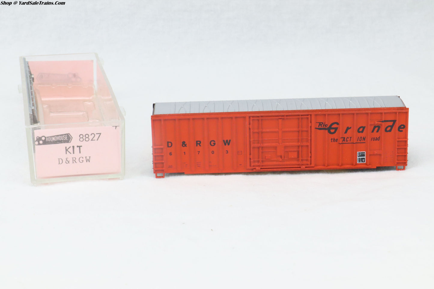 RND-8827 - Ribbed Side Boxcar Kit - Rio Grande - D&RGW #61703 - N-Scale - Preowned