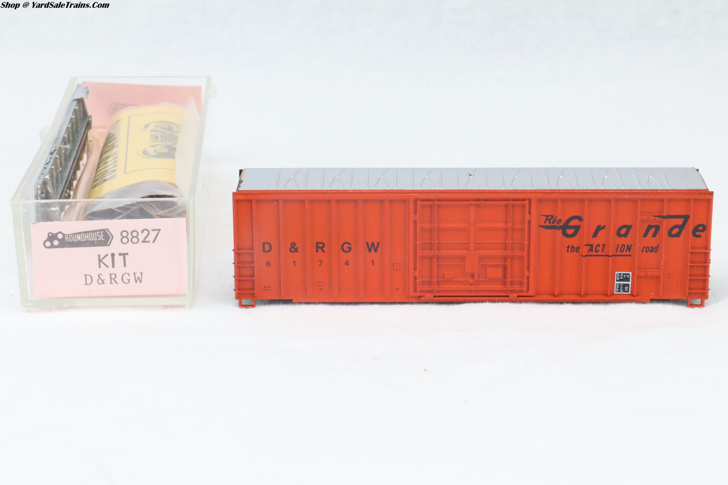 RND-8827 - Ribbed Side Boxcar Kit - Rio Grande - D&RGW #61741 - N-Scale - Preowned