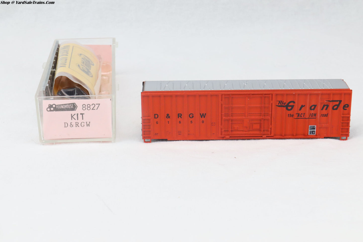 RND-8827 - Ribbed Side Boxcar Kit - Rio Grande - D&RGW #61650 - N-Scale - Preowned