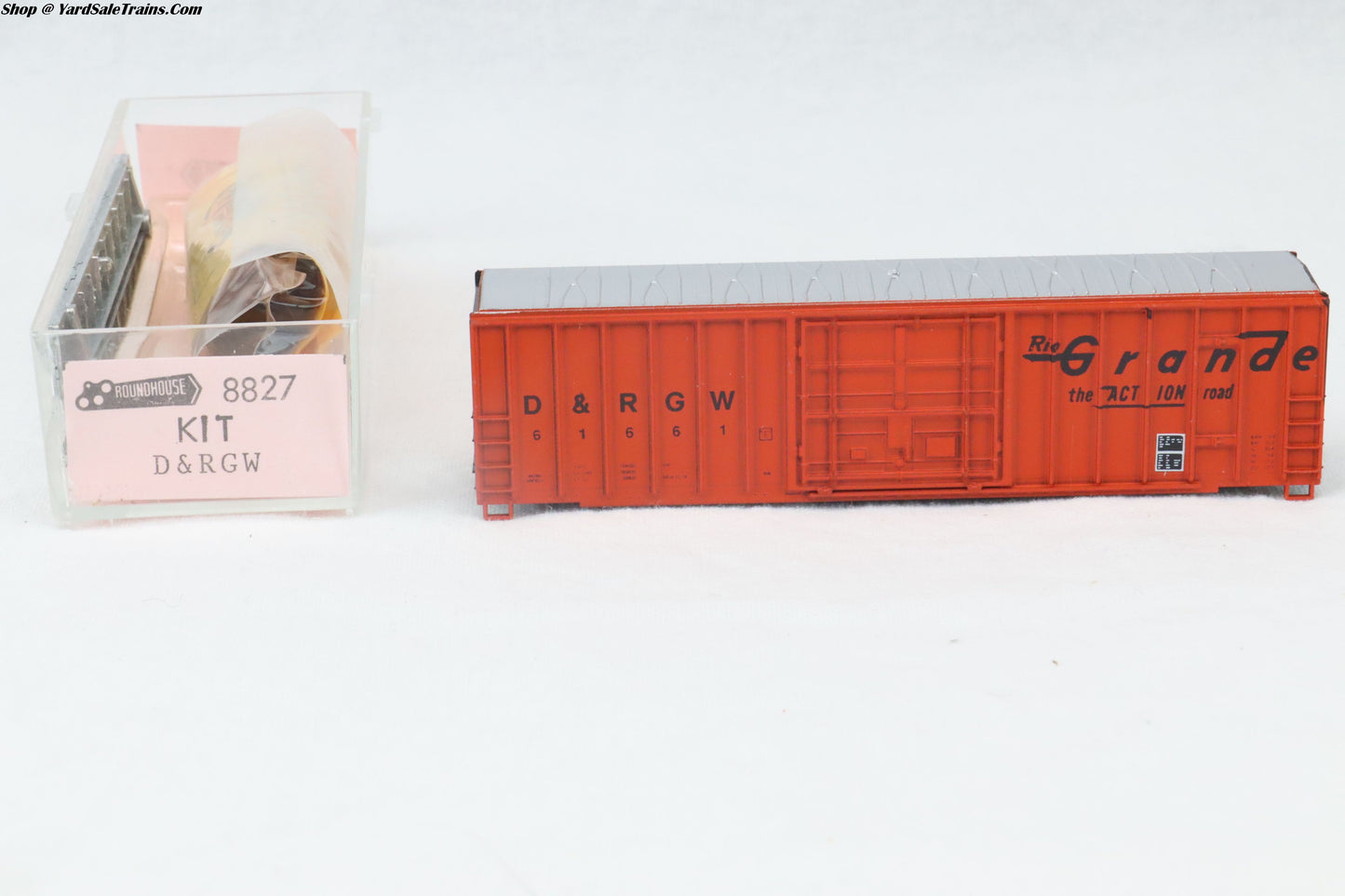 RND-8827 - Ribbed Side Boxcar Kit - Rio Grande - D&RGW #61661 - N-Scale - Preowned