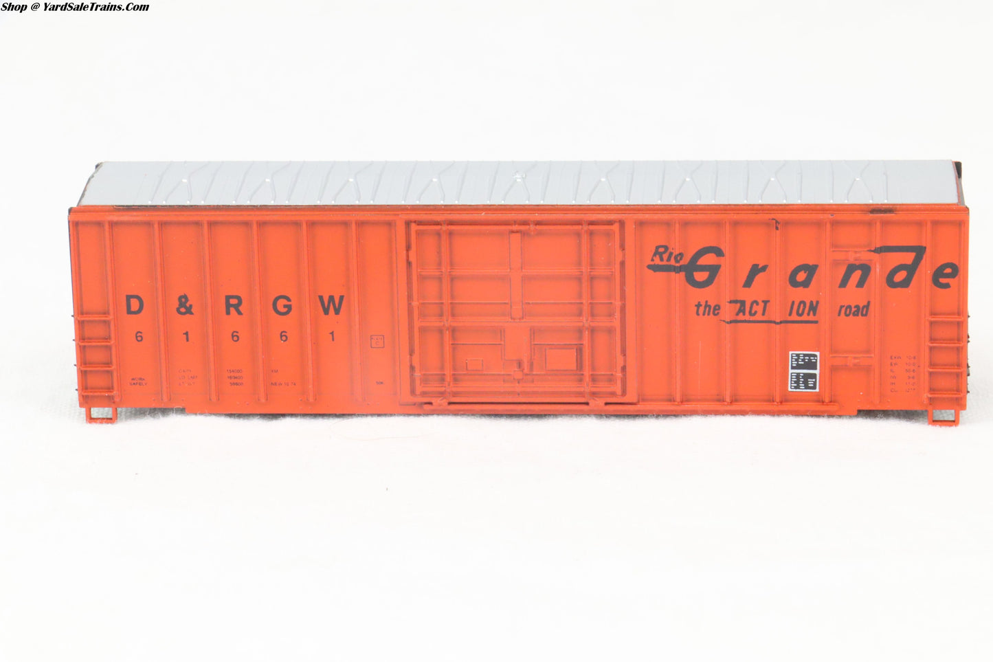 RND-8827 - Ribbed Side Boxcar Kit - Rio Grande - D&RGW #61661 - N-Scale - Preowned