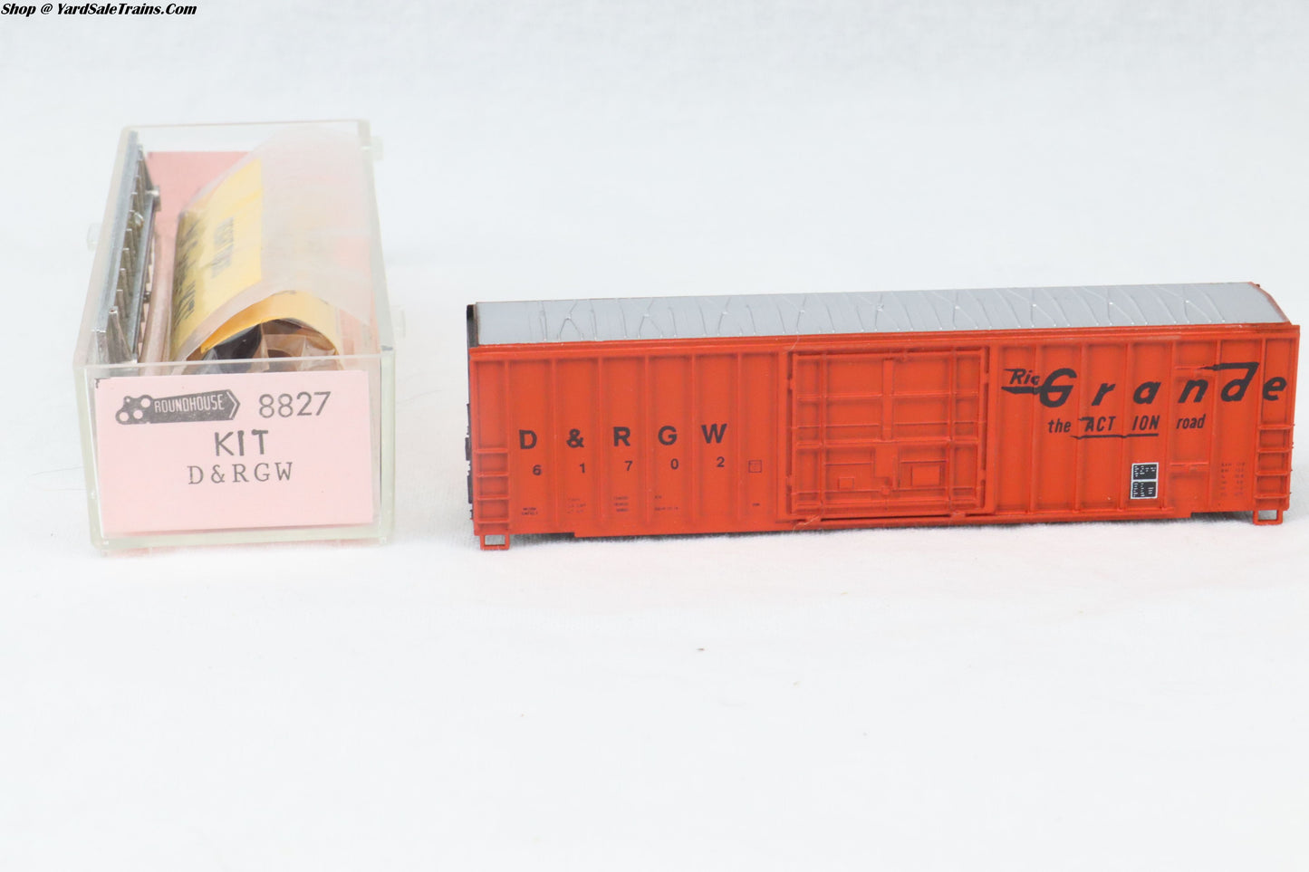 RND-8827 - Ribbed Side Boxcar Kit - Rio Grande - D&RGW #61702 - N-Scale - Preowned