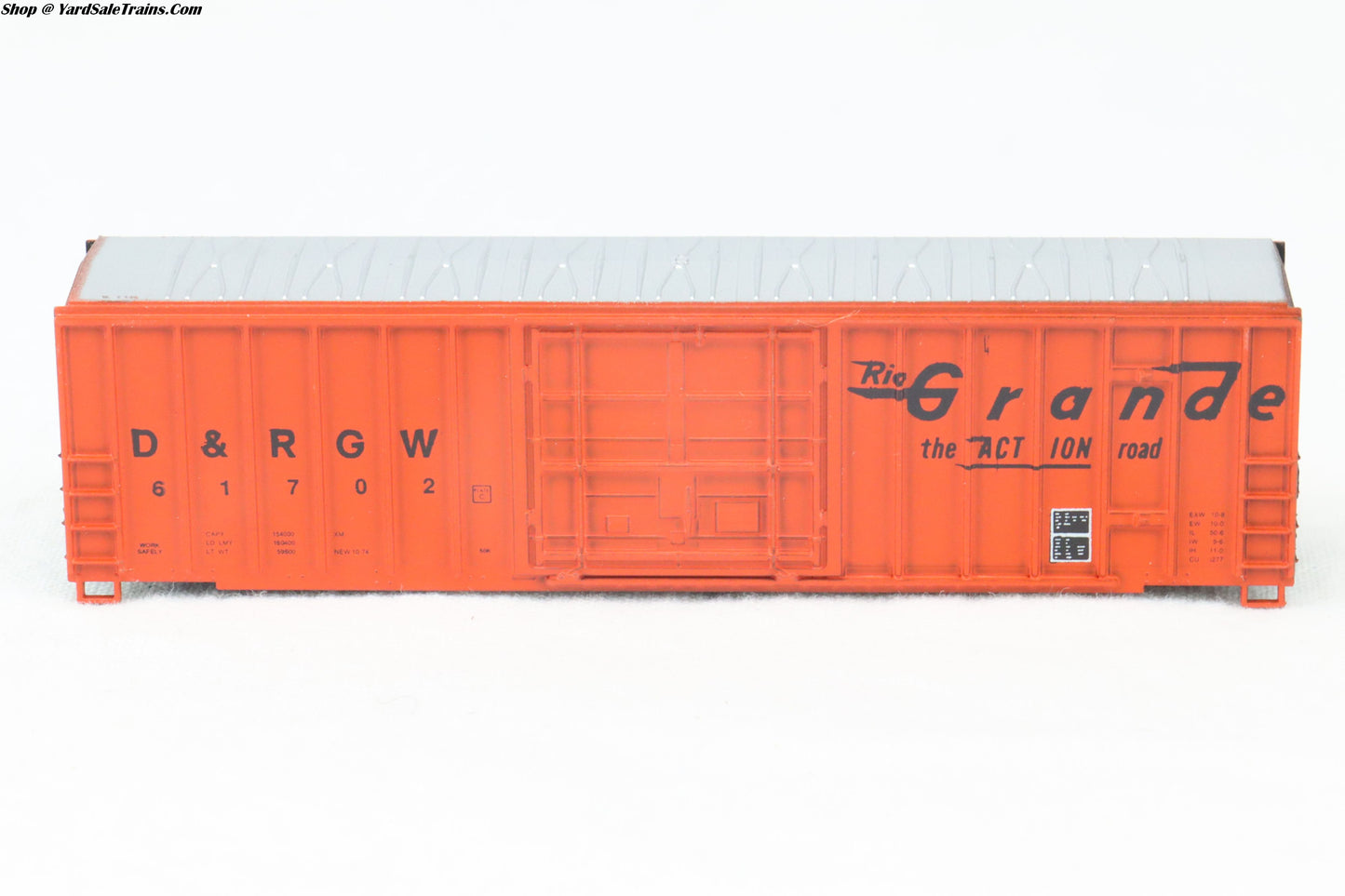 RND-8827 - Ribbed Side Boxcar Kit - Rio Grande - D&RGW #61702 - N-Scale - Preowned