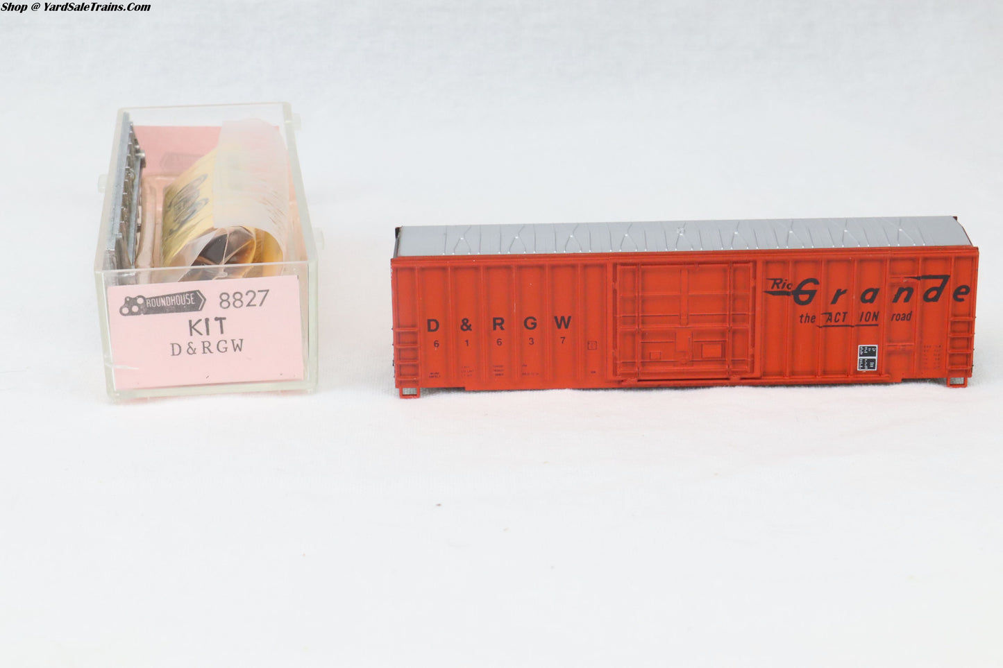 RND-8827 - Ribbed Side Boxcar Kit - Rio Grande - D&RGW #61637 - N-Scale - Preowned