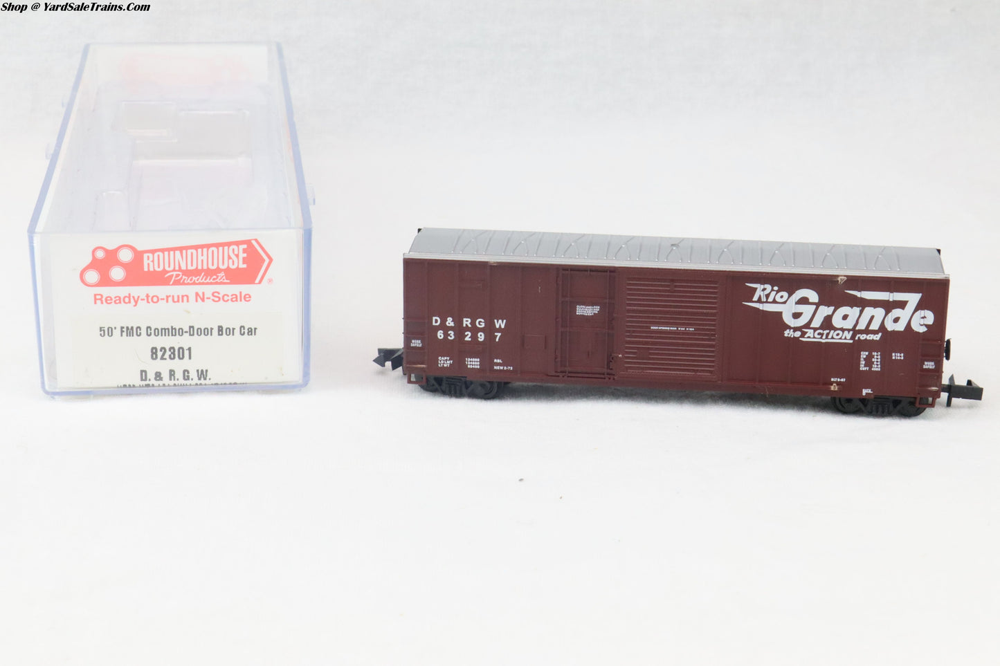 RND-82301 - FMC Combo-Door Boxcar - Rio Grande - D&RGW #63297 - N-Scale - Preowned