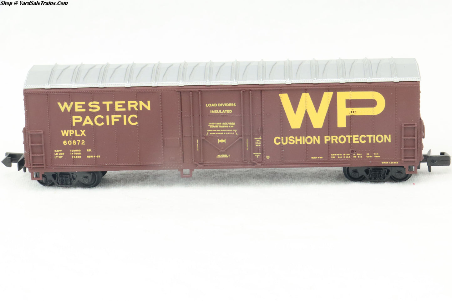 WLT-932-8956 - 50' Steel Plug Door Boxcar - Western Pacific - WPLX #60872 - N-Scale - Preowned