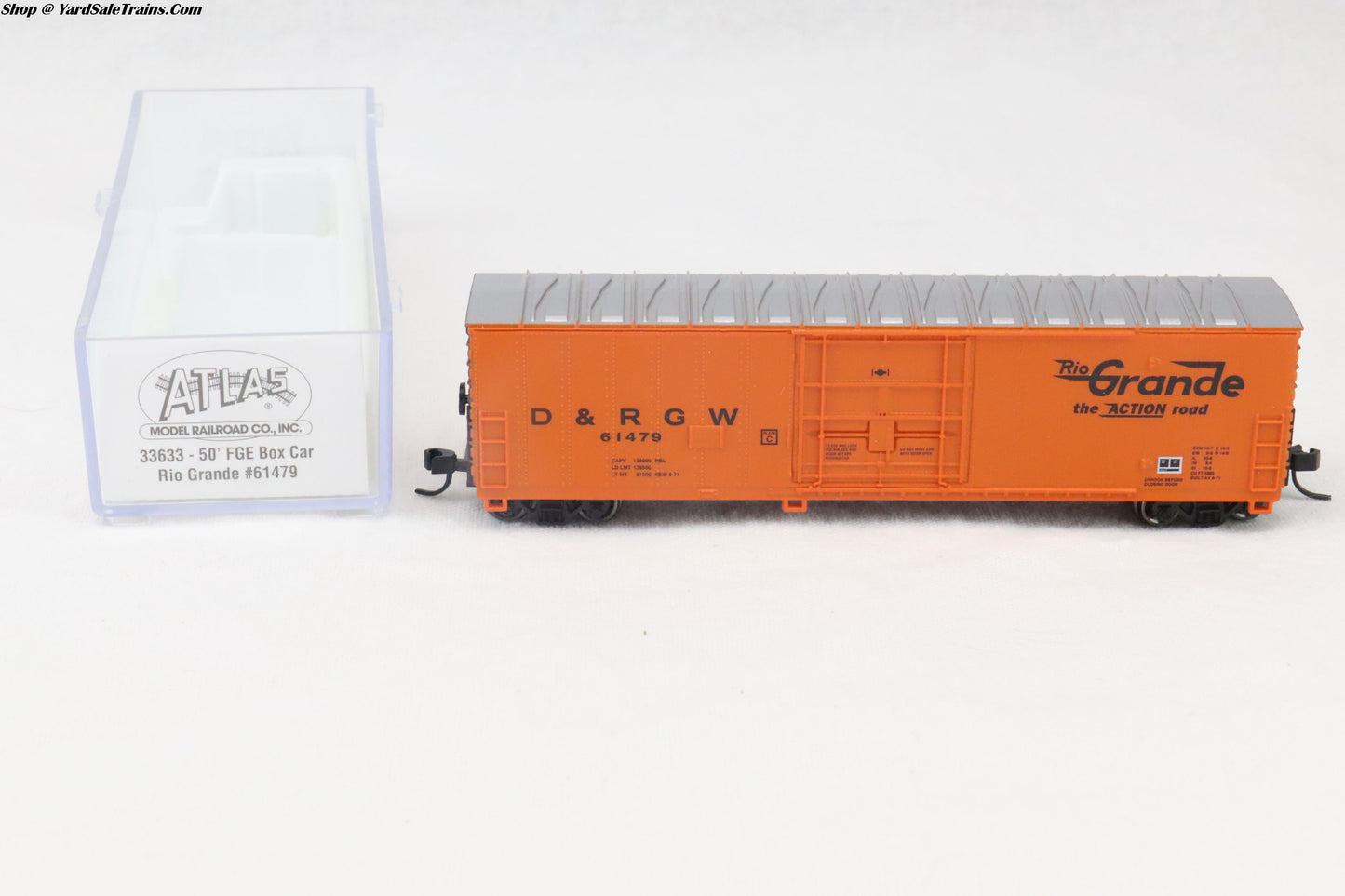 ATL-33633 - 50' FGE Boxcar - Rio Grande - D&RGW #61479 - N-Scale - Preowned