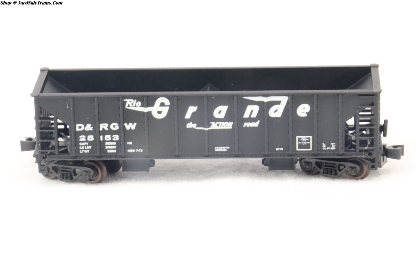 WLT-932-8710 - 100 Ton Ballast Hopper Car Kit (Built) - Rio Grande - D&RGW #25153 - N-Scale - Preowned