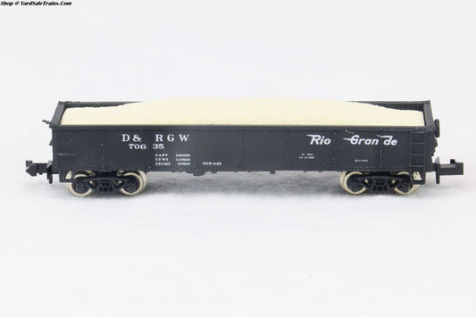 ROC-28525 - 40' Steel Gondola - Rio Grande - D&RGW #70635 - N-Scale - Preowned