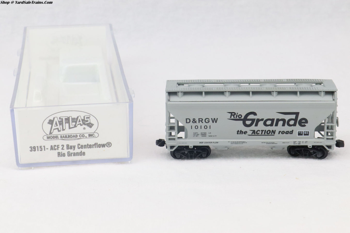 ATL-39151 - ACF 2-Bay Centerflow Hopper - Rio Grande - D&RGW #10101 - N-Scale - Preowned