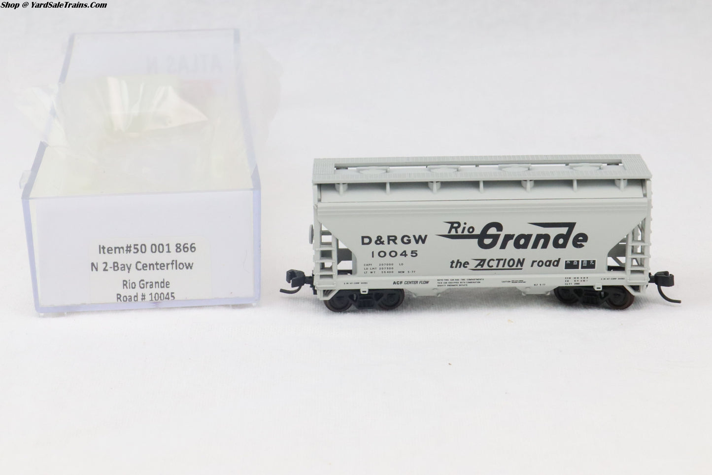 ATL-50 001 866 - 2-Bay Centerflow Hopper - Rio Grande - D&RGW #10045 - N-Scale - Preowned