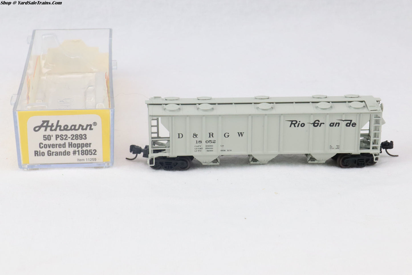 ATH-11259 - 50' PS2 2893 Covered Hopper - Rio Grande - D&RGW #18052 - N-Scale - Preowned