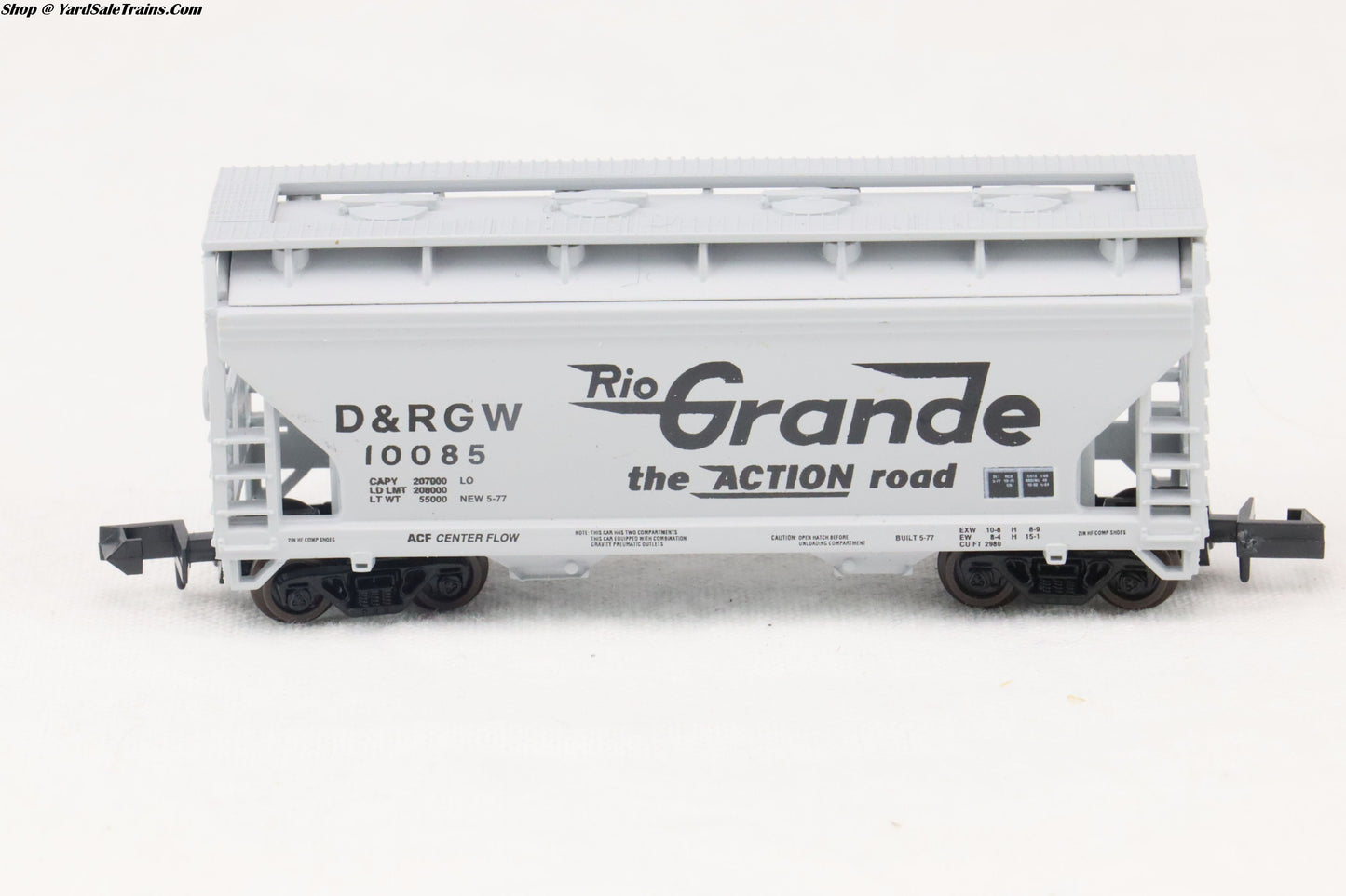 ATL-3915 - 2-Bay Centerflow Hopper - Rio Grande - D&RGW #10085 - N-Scale - Preowned