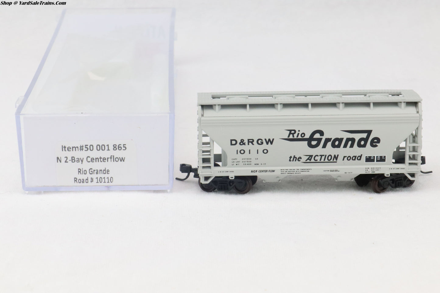 ATL-50 001 865 - 2-Bay Centerflow Hopper - Rio Grande - D&RGW #10110 - N-Scale - Preowned