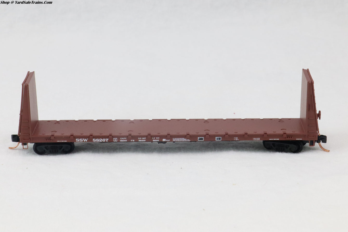 MTL-054 00 030 - 61' 8" Bulkhead Flat Car - St. Louis Southwestern - SSW #88267 - N-Scale - Preowned