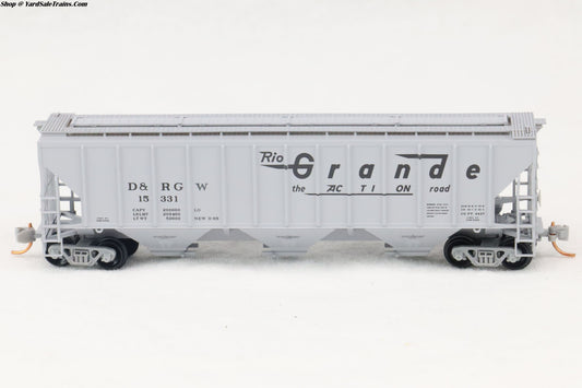 MTL-096 00 070 - PS-2 3-Bay Covered Hopper w/High Sides - Rio Grande - D&RGW #15331 - N-Scale - Preowned