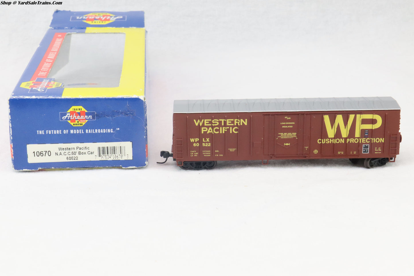 ATH-10670 - NACC 50' Box Car - Western Pacific - WPLX #60522 - N-Scale - Preowned