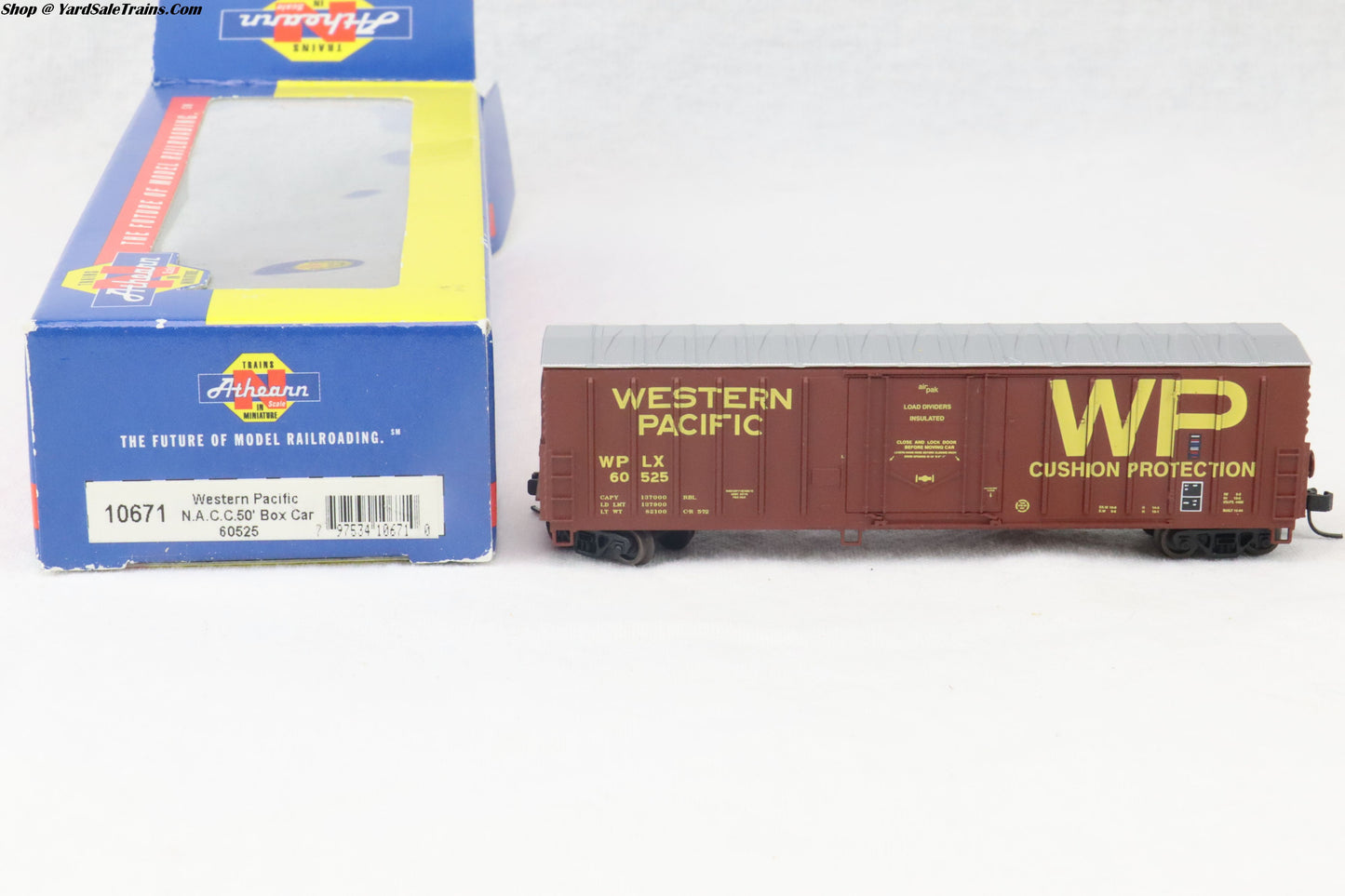 ATH-10671 - NACC 50' Box Car - Western Pacific - WPLX #60525 - N-Scale - Preowned