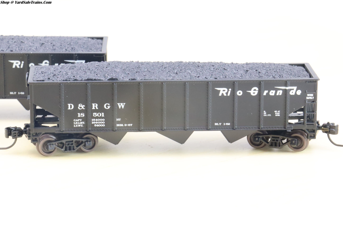 ATH-11991 - 3-Bay Ribbed-Side Open Hopper (5-Pack) - Rio Grande - D&RGW 18506/18523/18501/18510/18534 - N-Scale - Preowned