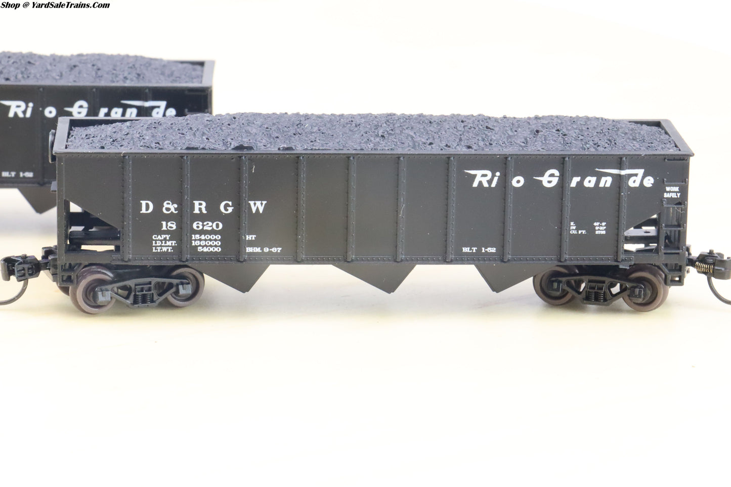 ATH-11992 - 3-Bay Ribbed-Side Open Hopper (5-Pack) - Rio Grande - D&RGW 18602/18567/18620/18545/18566 - N-Scale - Preowned