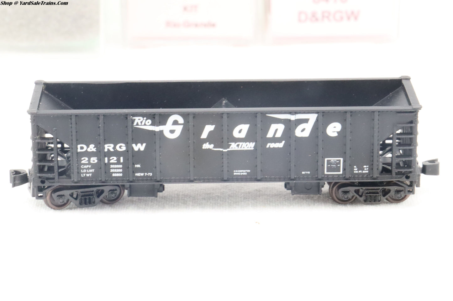 WLT-932-38710 - 100 Ton Ballast Open Hoppers (3-Pack) - Rio Grande - D&RGW #25121/25125/25130 - N-Scale - Preowned