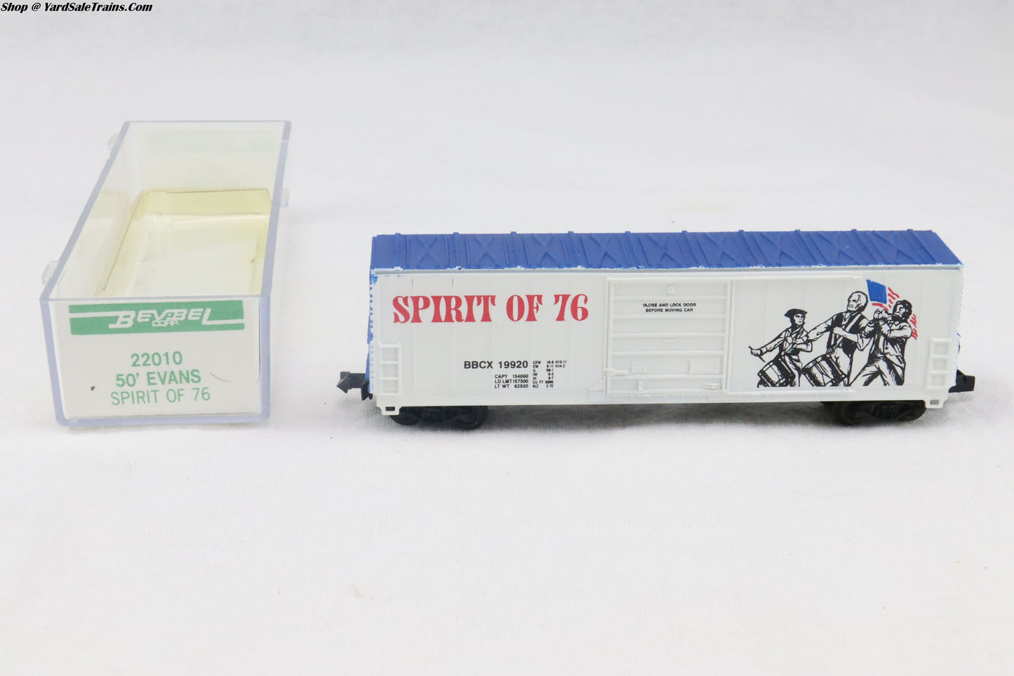 BEV-22010 - 50' Evans Boxcar - Spirit of 76 - BBCX #19920 - N-Scale - Preowned