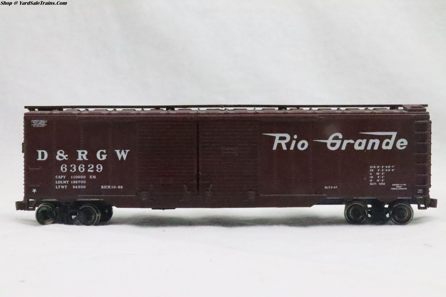 ATH-292 - 50' Double Door Boxcar Rio Grande - D&RGW 63629 - Resistor & Metal Wheels - HO Scale - Preowned