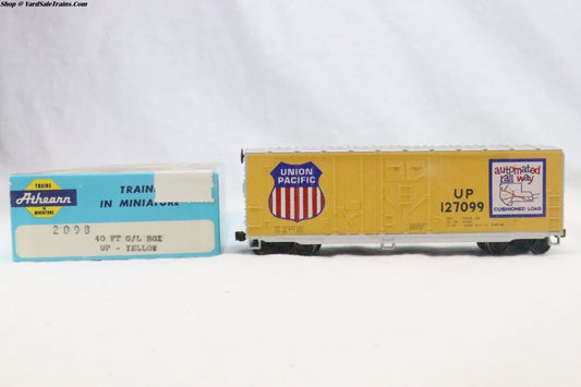 ATH-2098 - 40' Grain Loading Box Car Union Pacific - UP 127099 - Resistor & Metal Wheels - HO Scale - Preowned
