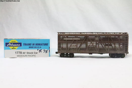 ATH-1778 - 40' Stock Car Missouri Pacific - MP 52427 - Resistor & Metal Wheels - HO Scale - Weathered - Preowned