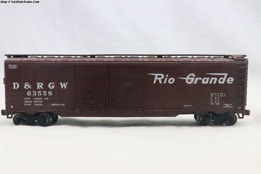 ATH-292-1 - 50' Double Door Boxcar Rio Grande - D&RGW 63558 - Resistor & Metal Wheels - HO Scale - Preowned
